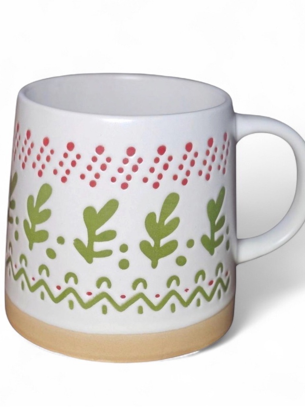 Pretty Stoneware Ceramic 14oz Mug, Hand Stamped Pattern